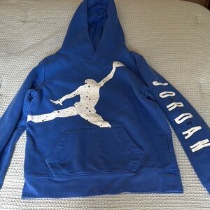 Jordan Blue Hoodie with White Graphics
